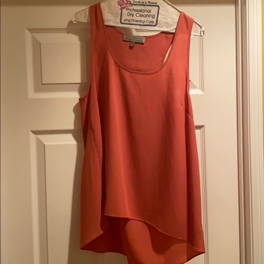 Current Affair Racerback tank- small coral orange